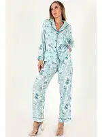 Çiçek Baskılı Uzun Kollu Kadın Pijama Takım DoReMi 002-000087 görsel 5