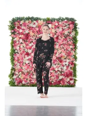 Estiva Çiçek Desenli 3 Parça Sabahlıklı İp Askılı Likra Viskon Pijama Takımı  25191