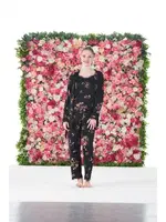 Çiçek Desenli 3 Parça Sabahlıklı İp Askılı Likra Viskon Pijama Takımı  25191 Siyah