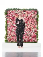 Çiçek Desenli 3 Parça Sabahlıklı İp Askılı Likra Viskon Pijama Takımı  25191 Siyah farklı açı