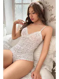 Merry See Çiçek Desenli Askılı Tulum Gecelik Body Merry See  MS 2376 Çok Renkli