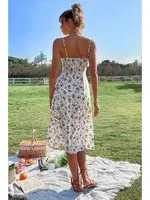 Çiçek Desenli Askılı Yırtmaçlı Midi Diz Altı Elbise Merry See MS 2956 Çok Renkli farklı açı