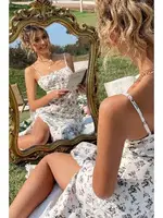 Çiçek Desenli Askılı Yırtmaçlı Midi Diz Altı Elbise Merry See MS 2956 Çok Renkli görsel 4