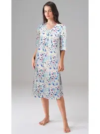 Doreanse Çiçek Desenli Yarım Kollu Midi Boy Kadın Elbise Doreanse 4321