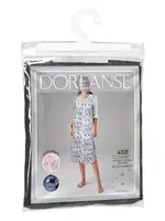 Çiçek Desenli Yarım Kollu Midi Boy Kadın Elbise Doreanse 4321 Mavi farklı açı