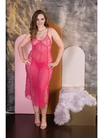 İzabel Çift Yırtmaçlı Uzun Büyük Beden Gecelik Takımı İzabel 5006