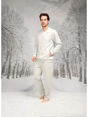 Doreanse Çıtçıtlı Cepli Yuvarlak Yaka Uzun Kollu Erkek Pijama Takım Doreanse 26K4593