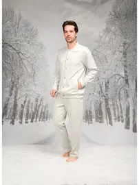 Doreanse Çıtçıtlı Cepli Yuvarlak Yaka Uzun Kollu Erkek Pijama Takım Doreanse 26K4593