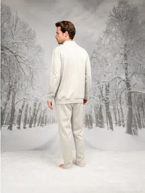 Doreanse Çıtçıtlı Cepli Yuvarlak Yaka Uzun Kollu Erkek Pijama Takım Doreanse 26K4593 - Alternatif Görünüm