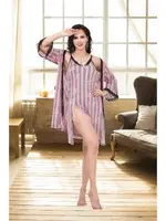 Çizgili Harfli Kısa Sabahlık Takım İzabel 7002 farklı açı