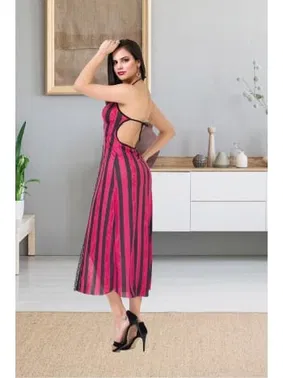 İzabel Çizgili Uzun Önü Açık Fantazi Gecelik İzabel 2011 - Alternatif Görünüm