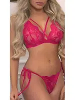 Dantel Yandan Bağlamalı Fantazi String Venlisa 6501 Pembe görsel 4