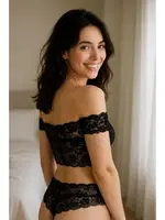 Düşük Omuz Dantel Transparan Siyah Büstiyer Venlisa V8100 Siyah görsel 4