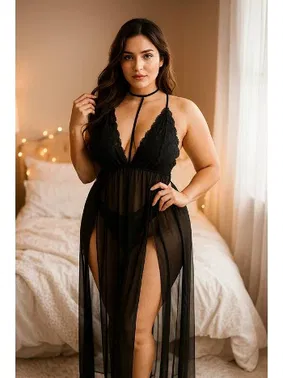 Venlisa Transparan Dantelli Uzun Fantazi Gecelik Venlisa V2500 - Alternatif Görünüm