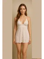 Arkası Açık Boyundan Bağlamalı Fantazi Gecelik Venlisa 2407 Beyaz farklı açı