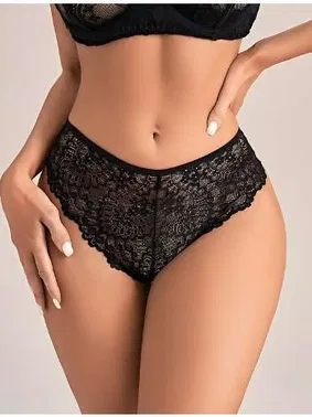 Real Passione Dantel Siyah Kalp Metal Aksesuarlı Fantazi Külot Real Passione 324 - Alternatif Görünüm