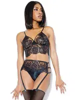 Dantel Siyah Seksi Kadın Jartiyer Takım Loomerie 189 Siyah