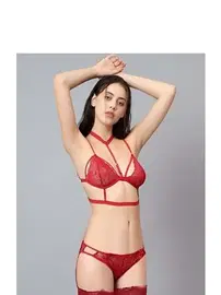 Venlisa Bantlı Dantelli Sütyen Jartiyerli Külot Takımı Venlisa 1706