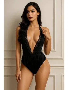 Venlisa Dantelli Derin V Dekolteli Fantazi Body Venlisa 2905