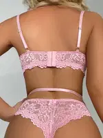 Dantelli Kalpli Pembe Bodysuit Jartiyer Takım Loomerie 392 Pembe detay görünüm