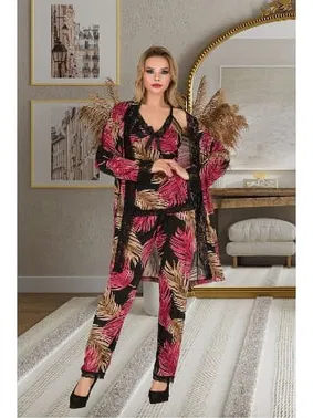 İzabel Dantelli Kurdelalı Pijama Sabahlık Takımı İzabel SB-5015