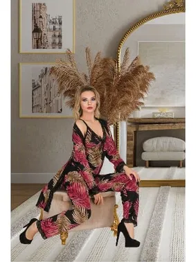 İzabel Dantelli Kurdelalı Pijama Sabahlık Takımı İzabel SB-5015 - Alternatif Görünüm