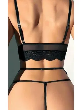 NightLight Dantelli Siyah Fantazi Jartiyer Takım NightLight 3767 - Alternatif Görünüm