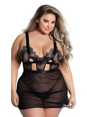 Loomerie Dantelli Tül Büyük Beden Fantezi Erotik Gecelik Loomerie 277