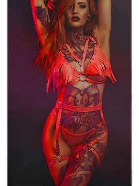 missisX Kırmızı Erotik Deri Harness MissisX 2161 - Alternatif Görünüm