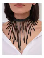 Siyah Deri Kolye Harness Aksesuar missisX 5315 Siyah farklı açı