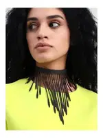 Siyah Deri Kolye Harness Aksesuar missisX 5315 Siyah görsel 5