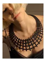 Otantik Deri Kolye Harness missisX 5339 Siyah görsel 4