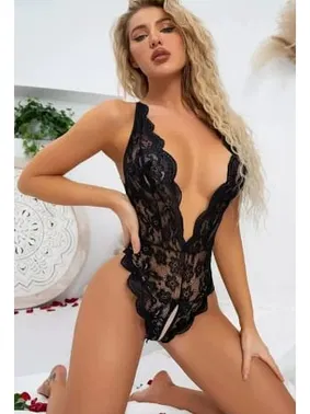 Loomerie Siyah Özel Bölgesi Ve Sırtı Açık Seksi Body Loomerie 522