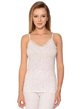 Gümüş Desenli Empirme Likralı İnce Askılı Kadın Atlet Gümüş 3096 - 6 Adet