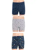 Desenli Erkek Çocuk 3 lü Likralı Boxer Öztaş 3721-F Görsel