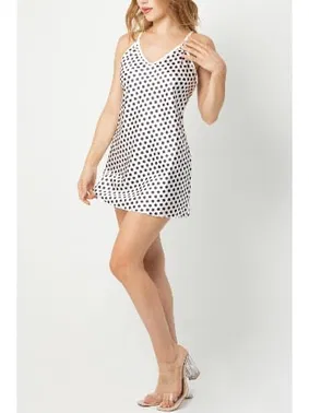 SHE Desenli Sırt Dekolteli Fantezi Beyaz Puanlı Gecelik SHE 1326 - Alternatif Görünüm