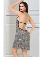 Desenli Siyah Tunik Fantezi Gecelik İzabel T-1007 Siyah farklı açı