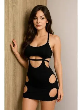 Venlisa Pencereli Boyundan Bağlamalı Mini Fantazi Elbise Venlisa 9200 - Alternatif Görünüm