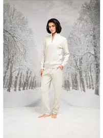 Doreanse Dik Yaka Fermuarlı Kadın T-Shirt Pantolon Takım Doreanse 26K4097