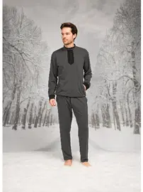 Doreanse Dik Yaka Fermuarlı Uzun Kollu Erkek Pijama Takım Doreanse 26K4594