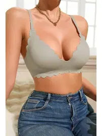 Merry See Dikişsiz Balensiz Çıkarılabilir Pedli Lazer Kesim iz Yapmaz Görünmez Sütyen Merry See AN2000 Gri