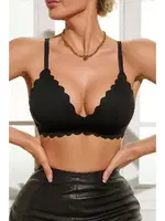 Dikişsiz Balensiz Çıkarılabilir Pedli Lazer Kesim izbırakmaz Görünmez Sütyen Siyah - AN 2000-Siyah Siyah detay görünüm