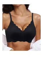 Dikişsiz Balensiz Çıkarılabilir Pedli Lazer Kesim izbırakmaz Görünmez Sütyen Siyah - AN 2000-Siyah Siyah görsel 4