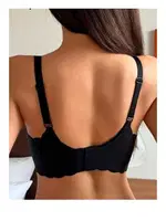 Dikişsiz Balensiz Çıkarılabilir Pedli Lazer Kesim izbırakmaz Görünmez Sütyen Siyah - AN 2000-Siyah Siyah görsel 5