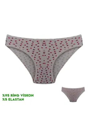 Dondeza 12'li Desenli Viscon Kadın Bikini Külot 12'li Dondeza 164-1