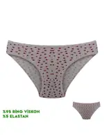 12'li Desenli Viscon Kadın Bikini Külot 12'li Dondeza 164-1 Görsel