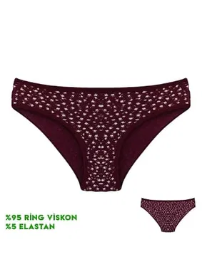 Dondeza Viscon Desenli Kadın Slip Külot 12'li Dondeza 164-4