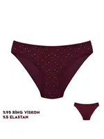 Bordo Desenli Viscon Kadın Bikini Külot 12'li Dondeza 164-5 Görsel