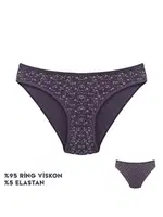 Çiçek Desenli Viscon Kadın Slip Külot 12'li Dondeza 164-6 Görsel
