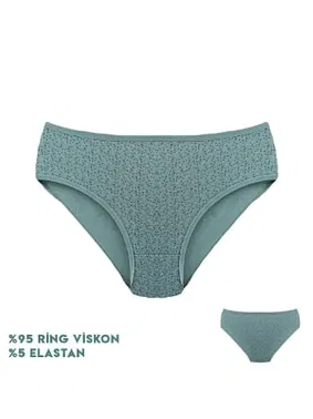 Dondeza İnce Desenli Viscon Kadın Slip Külot 12'li Dondeza 264-1